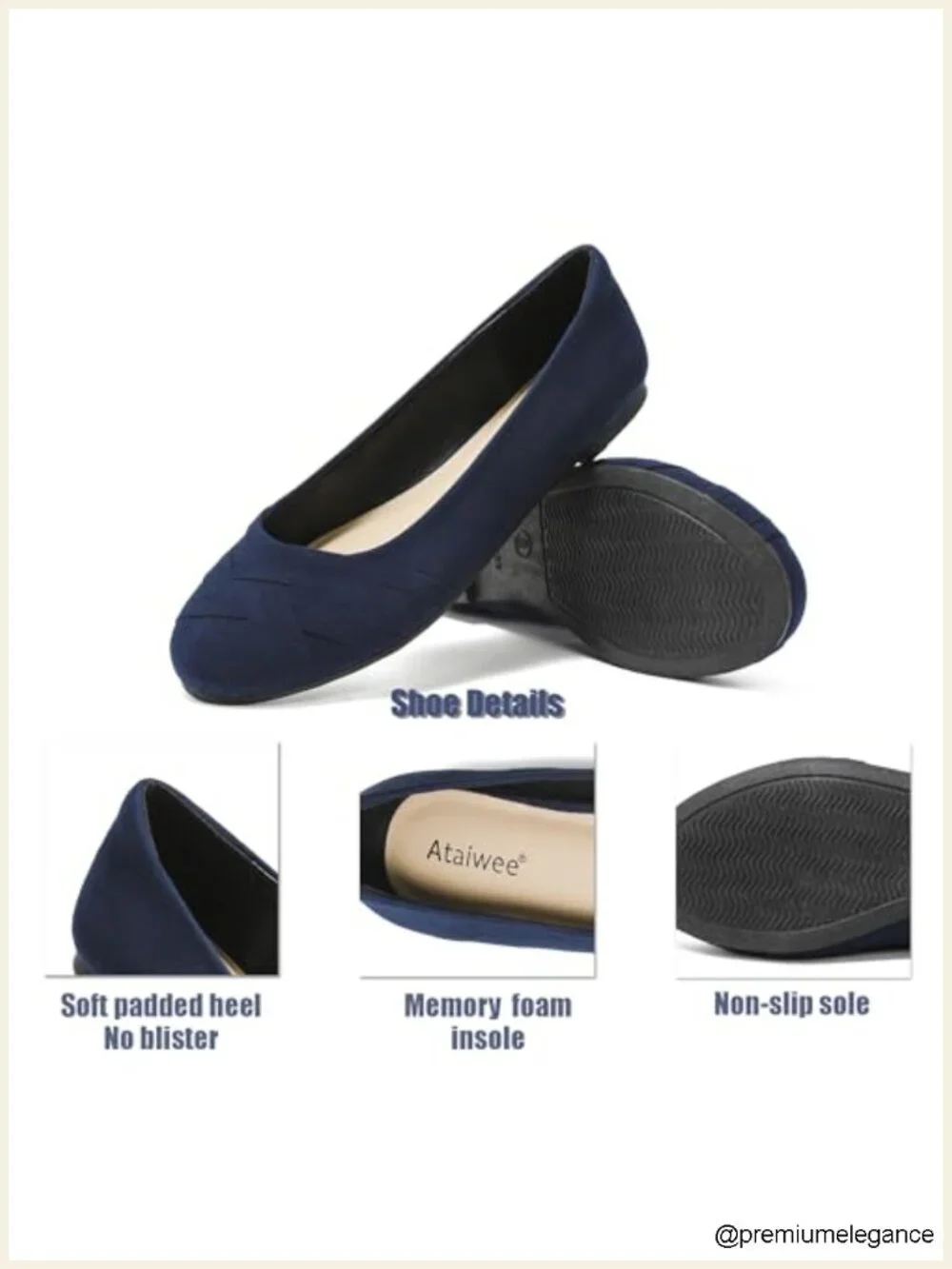 Comfortable Wide Width Ballet Flats - Lightweight Round Toe Slip-On Walking
